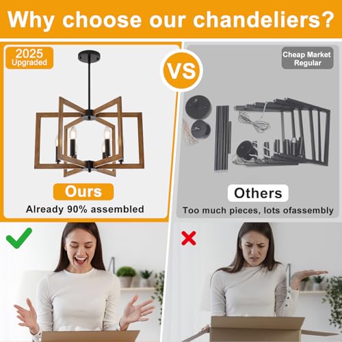 22" Farmhouse Chandelier (6 Count)