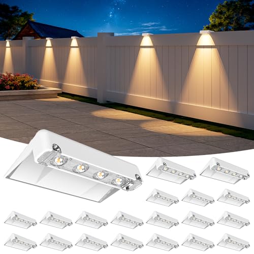 Solar Fence Lights Outdoor 20 Pack (20 Count)