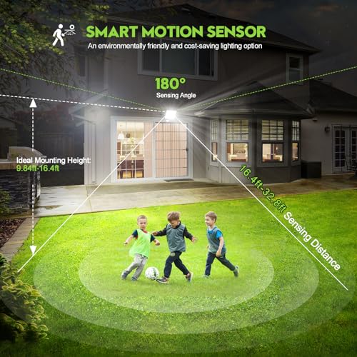 2 Pack 100W LED Flood Lights with Motion Sensor (2 Count)
