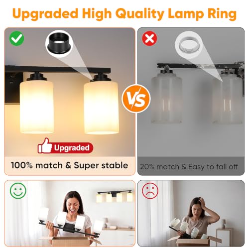 4 Light Matte Black Bathroom Light Fixtures Over Mirror 27 Inches