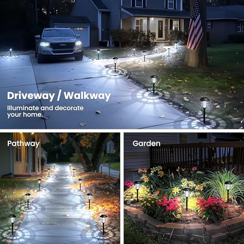 Solar Pathway Lights Waterproof Outdoor Lighting (12 Count)