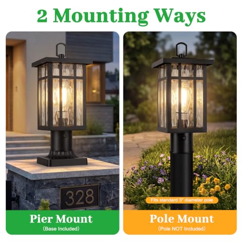 Dusk to Dawn Outdoor Post Light with Pier Mount Base