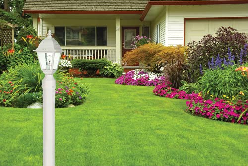60/546, Outdoor Outdoor Post Lantern Light Fixture, White, Clear Glass