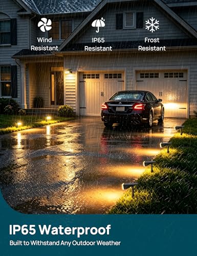 Solar Lights Outdoor Waterproof LED Spotlights Warm White 4 Pack (4 Count)