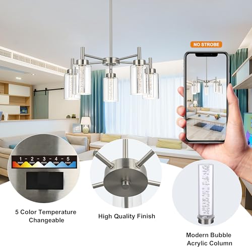 LED 5 Light Modern Chandeliers for Dining Room