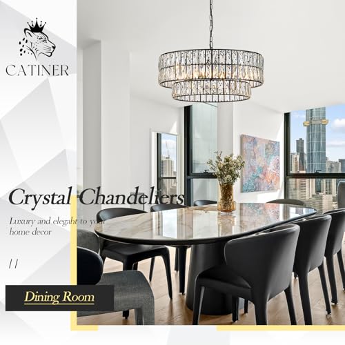 Black Crystal Chandelier 24" 8