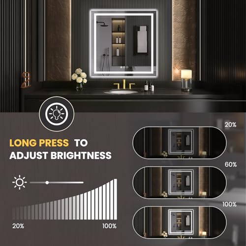 40"X40" LED Bathroom Mirror with Lights