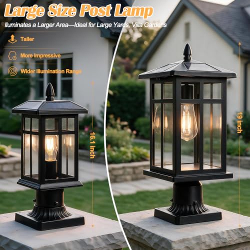 Post Solar Lights Outdoor 19" Solar Post Lights for Outside