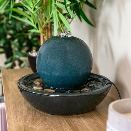 Sunnydaze 7" Indoor Ceramic Tabletop Fountain with Orb