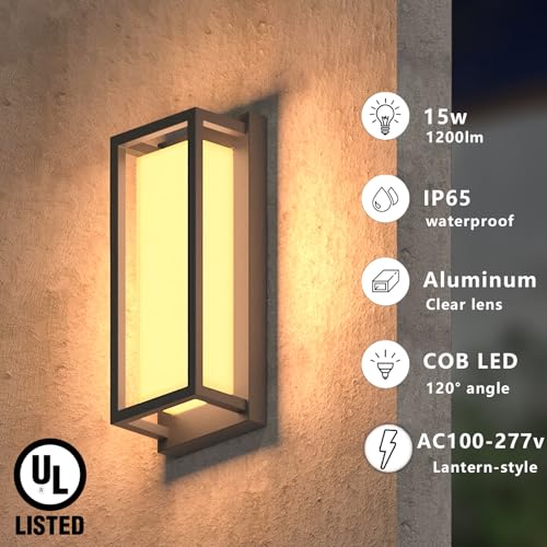 Dimmable LED Outdoor Wall Sconce (2 Count)