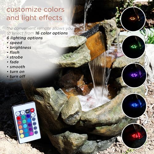 51" Tall 6 Tier Outdoor Rainforest Waterfall Floor Fountain