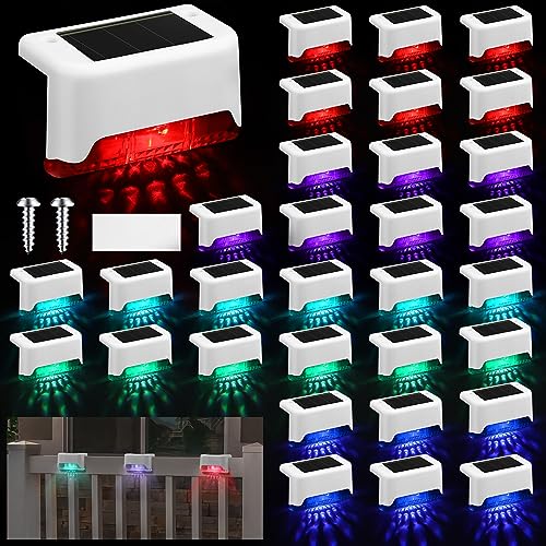 32 Pcs Solar Deck Step Lights Outdoor (32 Count)