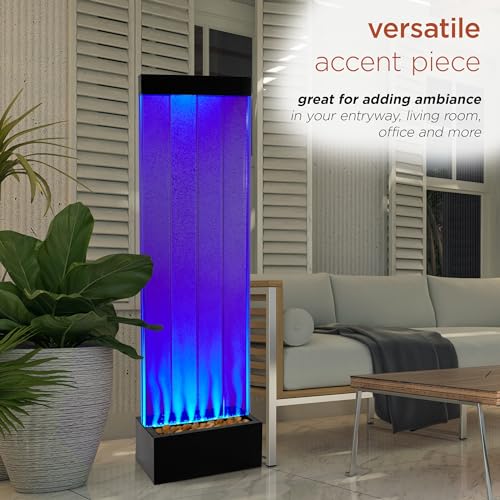 72" Tall Indoor Floor Bubble Wall Fountain with Remote and Color