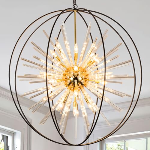 Extra Large Black and Gold Chandeliers for High Ceiling Foyer