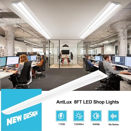 110W 8FT LED Shop Lights Ultra Slim LED Wraparound (4 Count)