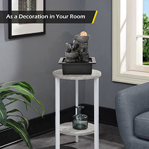 Water Fountain Indoor Tabletop Waterfall Fountain with LED