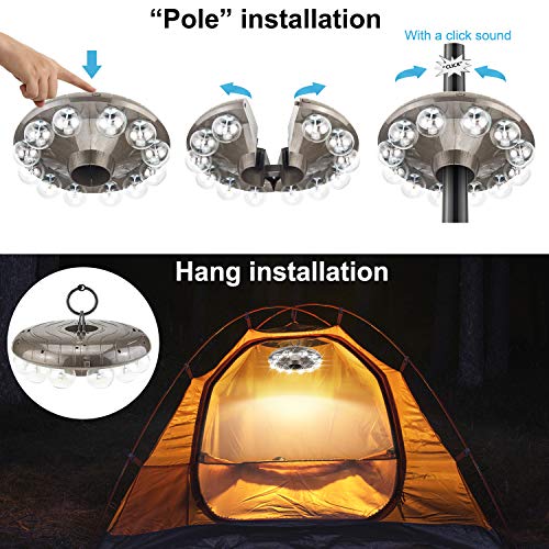 Battery Operated Hanging Lights Outdoor Patio Umbrella Light RF Remote Control