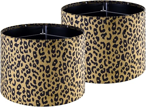 Yellow Leopard Lamp Shades Set of 2 (2 Count)