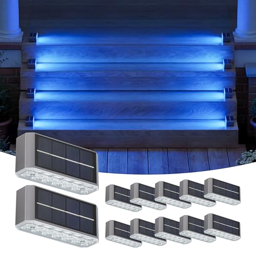 Blue Solar Step Lights for Pool (12 Count)