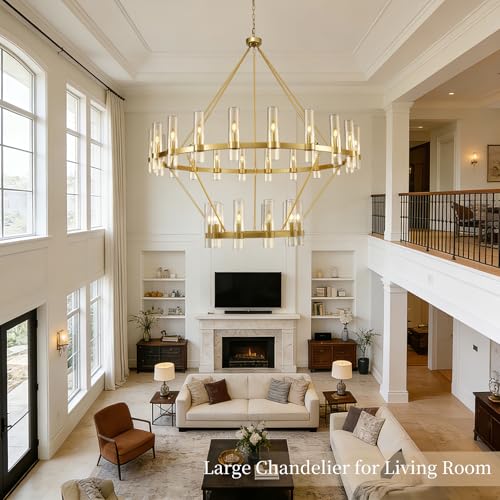 Gold Wagon Wheel Chandelier 2 Tier (30 Count)