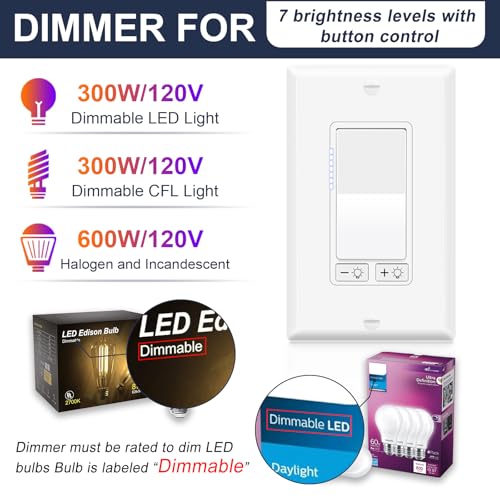 Dimmer Light Switch (4 Count)