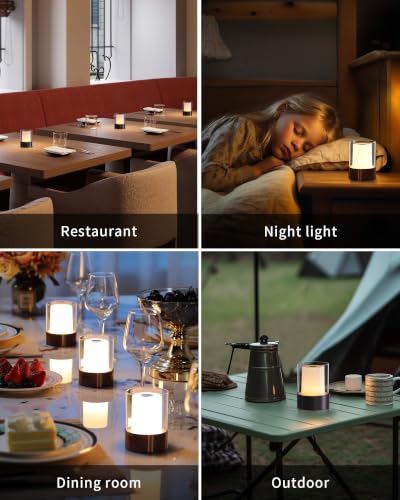 4" RGB Black Cordless Table Lamp 2