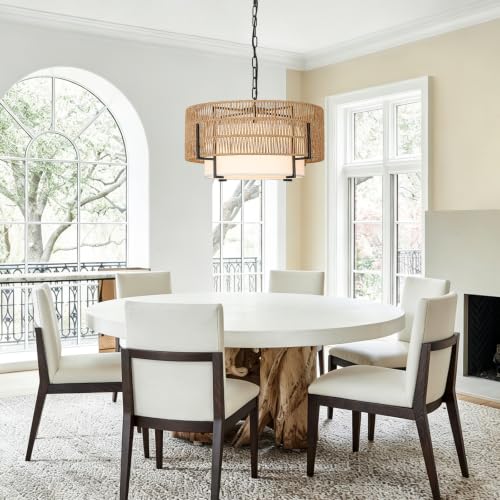 4 Light Rattan Chandelier