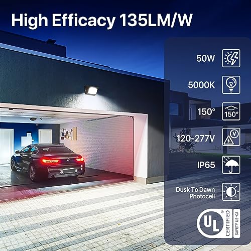 LED Wall Pack Light 50W 2Packs with Dusk (2 Count)