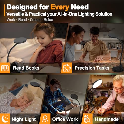 15W LED Desk Lamp with USB Charging Ports
