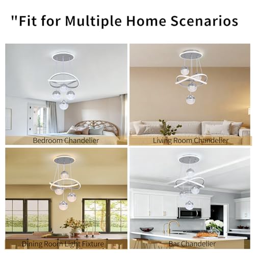 Modern LED Silvery Chandeliers