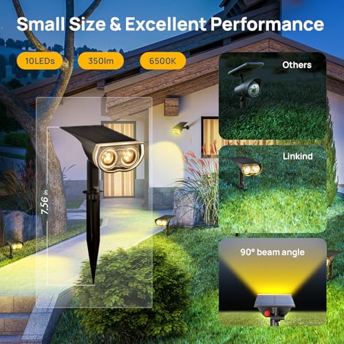 Solar Spotlights Outdoor Waterproof Dusk to Dawn Warm White 10 Pack (10 Count)