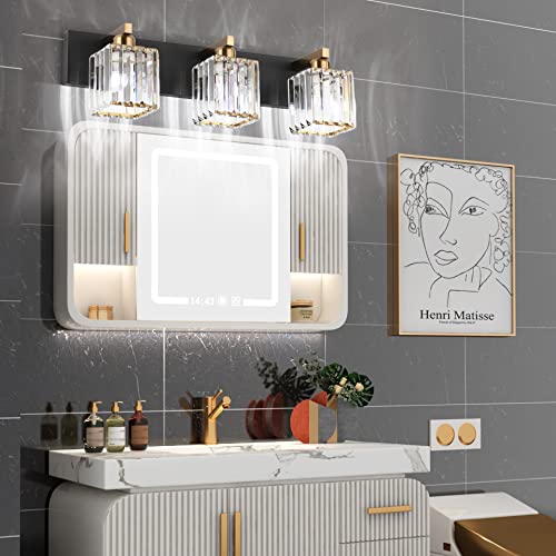 Crystal Vanity Light Bathroom Lighting Fixtures 3 Light Modern Vanity Lighting Fixtures