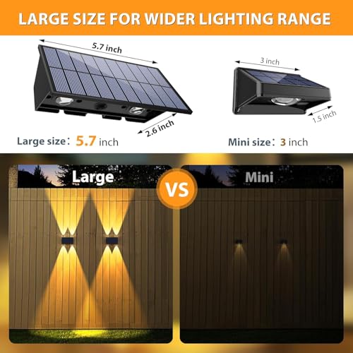 6PACK Solar Wall Lights Outdoor