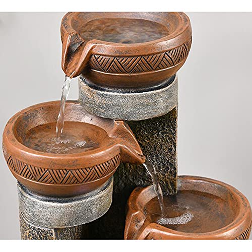 15.7" H 4 Tier Indoor Tabletop Waterfall Fountain with LED Lights Desktop Fountains Calming Sound for Home Office Decor
