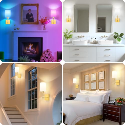 Gold Rechargeable Wall Lights with Remote