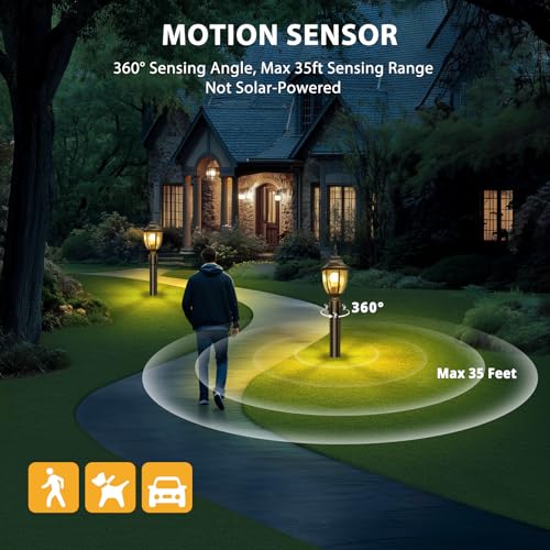 Motion Sensor Outdoor Post Lights (2 Count)