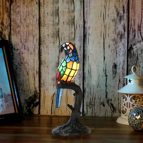 A0024 Tiffany Style Parrot Table Lamp