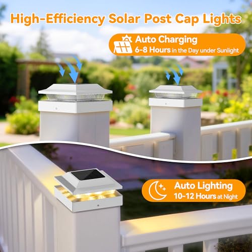 Solar Post Cap Lights for 4x4 Wood (16 Count)