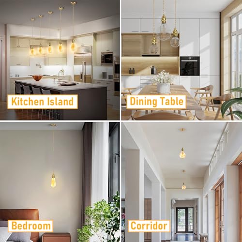 1 Light Mini Gold Pendant Light Kit Ceiling Mount