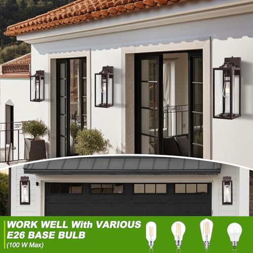 Large Dusk to Dawn Outdoor Wall Lights (2 Count)