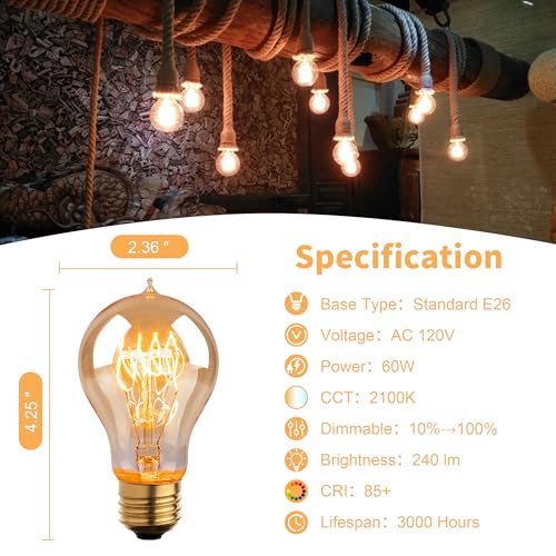 Warm Incandescent Light Bulbs 60 Watt (12 Count)