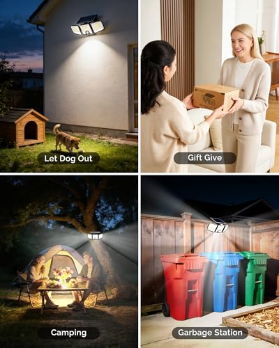 1 Pack Solar Flood Outdoor Lights with Motion Sensor 3 Modes