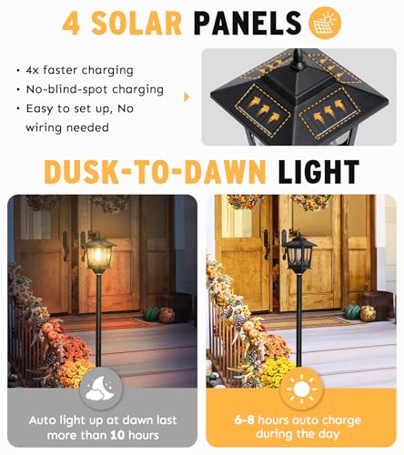 63" Solar Lamp Post Light 2 Pack