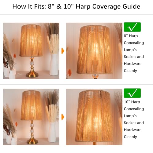 Rattan Small Lamp Shade 8'' Top X 10'' Bottom X 12'' High Boho Style