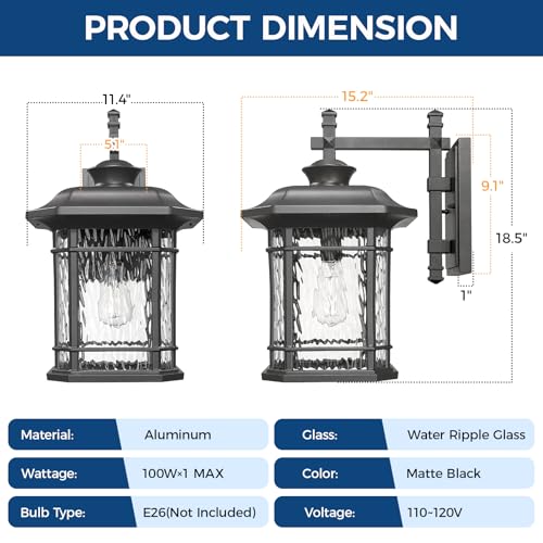 Extra Large Outdoor Light Fixtures Wall Mount Black Exterior Lights
