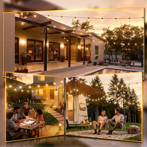 72FT Outdoor String Lights with 36 Dimmable Edison Bulbs for Patio (72 Foot)