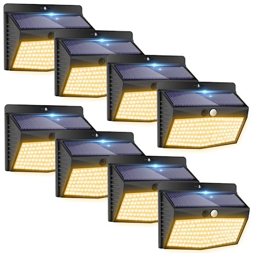8 Pack Solar Lights Outdoor Motion Sensor with 3 Lighting Modes (8 Count)