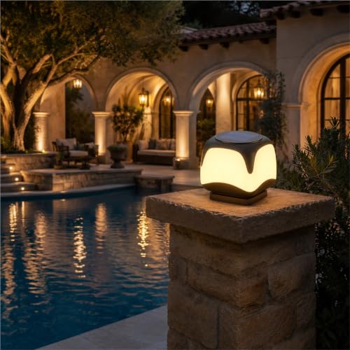 Modern Solar Outdoor Pillar Lamp
