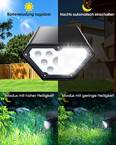 Solar Spot Lights Outdoor Waterproof Bright 700 Lumen White 2 Pack (2 Count)