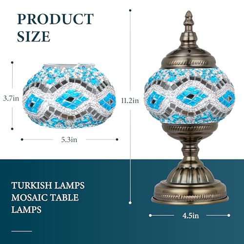 Turkish Mosaic Lamp Stained Glass Table Lamp with Tiffany Style